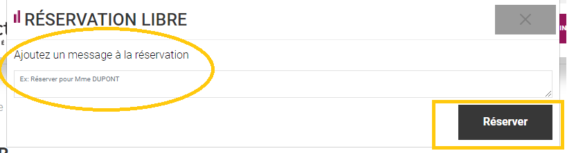 Reservation message pro